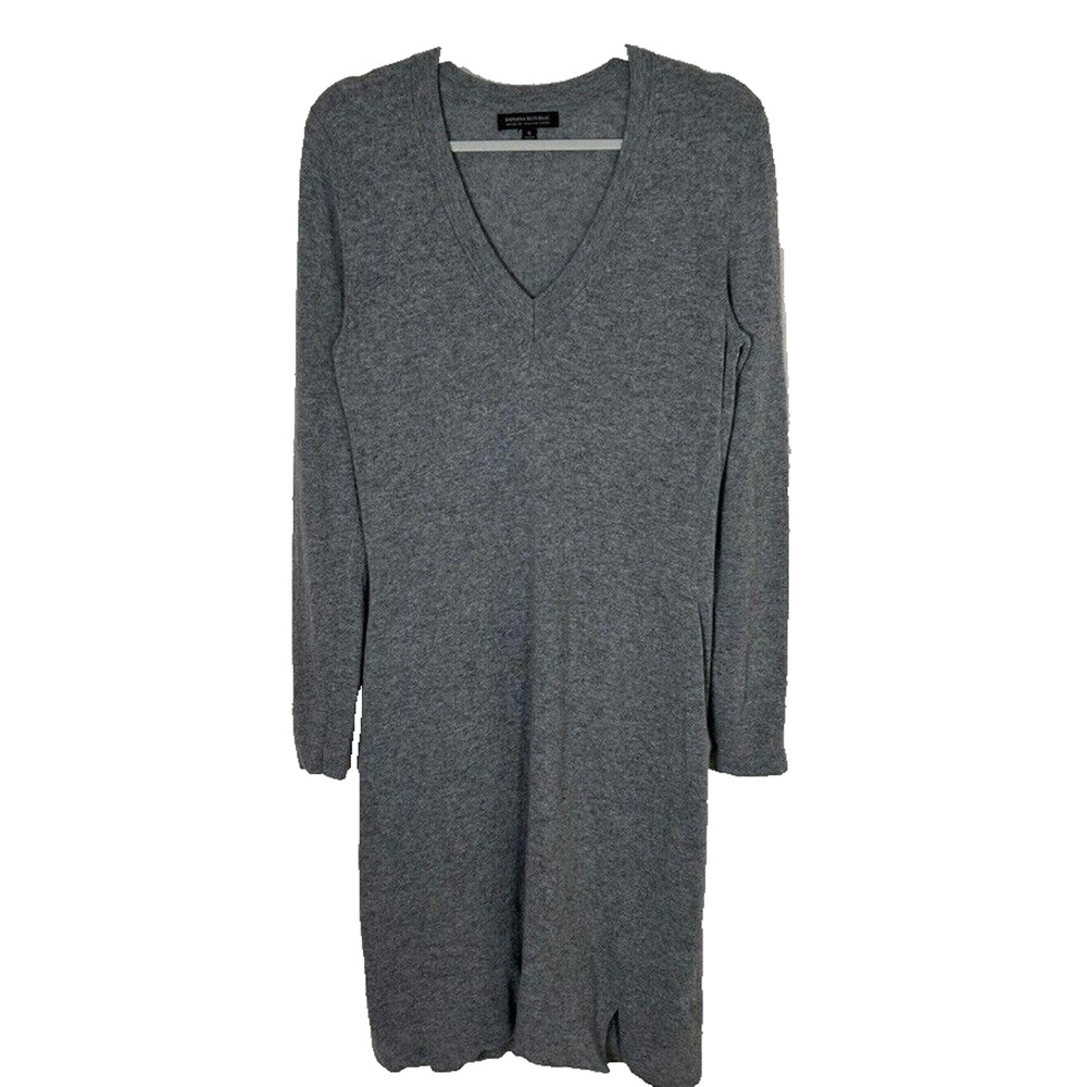 Banana Republic Sz SP knit dress wool+cashmere midi Classic Office Preppy